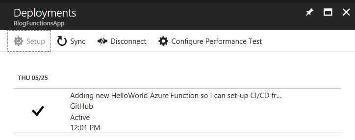 Azure Function Successful Deployment