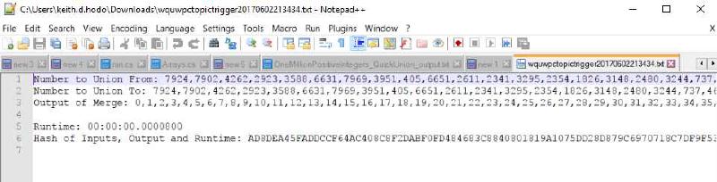 Inspecting WQUWPC Output