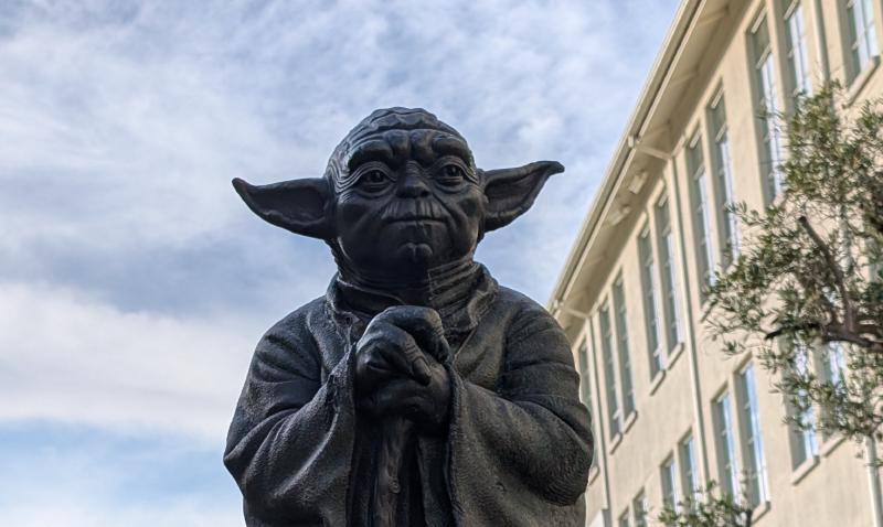 Yoda guarding the Lucasfilms Studios in San Francisco